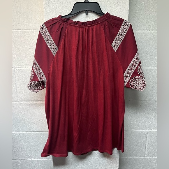 Lane Bryant Women's Red Top with Lace Accents - Picture 4 of 4